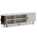 TV Stand for 80 Inch TVs Mid Century Modern Entertainment Center with Fluted Sliding Doors by DirectDeals
