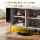 TV Stand for 80 Inch TVs Mid Century Modern Entertainment Center with Fluted Sliding Doors by LJGDeals