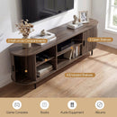 TV Stand for 80 Inch TVs Mid Century Modern Entertainment Center with Fluted Sliding Doors by LJGDeals