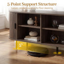 TV Stand for 80 Inch TVs Mid Century Modern Entertainment Center with Fluted Sliding Doors by LJGDeals