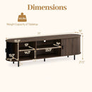 TV Stand for 80 Inch TVs Mid Century Modern Entertainment Center with Fluted Sliding Doors by DirectDeals