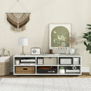 TV Stand for TV up to 55 Inch with 6 Storage Compartments-White by LJGDeals