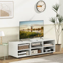 TV Stand for TV up to 55 Inch with 6 Storage Compartments-White