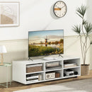 TV Stand for TV up to 55 Inch with 6 Storage Compartments-White by LJGDeals