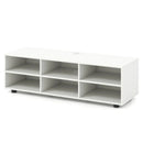 TV Stand for TV up to 55 Inch with 6 Storage Compartments-White by LJGDeals