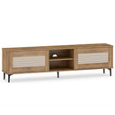 TV Stand for TVs up to 70 Inch Waveform Fluted Entertainment Center-Oak by LJGDeals
