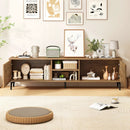 TV Stand for TVs up to 70 Inch Waveform Fluted Entertainment Center-Oak by LJGDeals