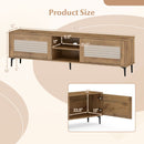 TV Stand for TVs up to 70 Inch Waveform Fluted Entertainment Center-Oak