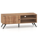 TV Stand for TVs up to 55 Inch Mid Century Modern Entertainment Center with Storage Cabinet-Oak by LJGDeals