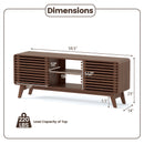 TV Stand for TVs up to 65" with Sliding Doors and Adjustable Shelves for Living Room-Walnut