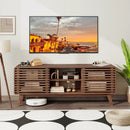 TV Stand for TVs up to 65" with Sliding Doors and Adjustable Shelves for Living Room-Walnut by LJGDeals
