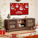 TV Stand for TVs up to 65" with Sliding Doors and Adjustable Shelves for Living Room-Walnut by LJGDeals