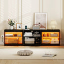 TV Stand for TVs up to 85 Inches LED Entertainment Center with Power Outlets by LJGDeals