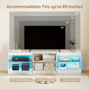 TV Stand for TVs up to 85 Inches LED Entertainment Center with Power Outlets by LJGDeals