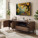 TV Stand for TVs up to 65 Inches Rustic Entertainment Center-Brown by LJGDeals