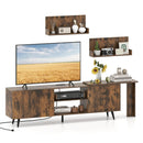 85-Inch TV Stand with Charging Station and Wall Shelves by LJGDeals