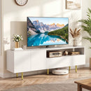TV Stand for TVs up to 70" with Storage Cabinet and Metal Legs by LJGDeals