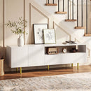 TV Stand for TVs up to 70" with Storage Cabinet and Metal Legs by LJGDeals