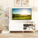 TV Stand for TVs up to 50 Inches Entertainment Center Modern Mid Century TV Cabinet-White by LJGDeals