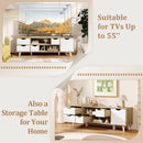 TV Stand for TVs up to 55” Television Cabinet w/ 4 Drawers & 2 Open Shelves-Oak by LJGDeals