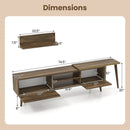 Mid-century Modern TV Stand for TVs up to 85 Inch with Open Compartments-Walnut by LJGDeals