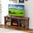 TV Stand for up to 65 Inch Flat Screen TVs with Adjustable Shelves for 18 Inch Electric Fireplace (Not Included) by LJGDeals