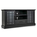 TV Stand for TVs up to 70 with Glass Doors Cubbies and Drawer by LJGDeals
