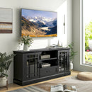 TV Stand for TVs up to 70 with Glass Doors Cubbies and Drawer by LJGDeals