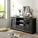 TV Stand for TVs up to 70 with Glass Doors Cubbies and Drawer by LJGDeals