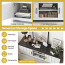 TV Stand with 2 Cabinets and Open Shelves for TVs up to 65 Inch by LJGDeals