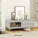 TV Stand with Compartment and Drawers for 55 Inch TV-Gray by LJGDeals