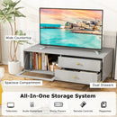 TV Stand with Compartment and Drawers for 55 Inch TV-Gray by LJGDeals