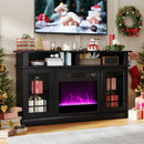 TV Stand with Electric Fireplace LED Lights and Remote Controls for TVs Up to 40 Inch by LJGDeals