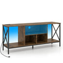 TV Stand with LED Lights for 65 Inch TV Entertainment Center with Power Outlets by LJGDeals