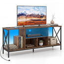 TV Stand with LED Lights for 65 Inch TV Entertainment Center with Power Outlets by DirectDeals