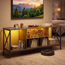 TV Stand with LED Lights for 65 Inch TV Entertainment Center with Power Outlets by LJGDeals