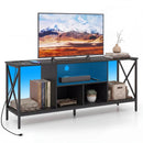 TV Stand with LED Lights for 65 Inch TV Entertainment Center with Power Outlets by LJGDeals