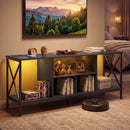 TV Stand with LED Lights for 65 Inch TV Entertainment Center with Power Outlets by LJGDeals