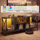 TV Stand with LED Lights for 65 Inch TV Entertainment Center with Power Outlets by LJGDeals