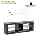 Modern TV Stand with LED Light and Adjustable Shelves for TVs up to 65 inch-Brown by LJGDeals