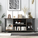 3-Tier TV Stand with Power Outlet USB and Adjustable Shelf-Gray by LJGDeals