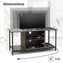 3-Tier TV Stand with Power Outlet USB and Adjustable Shelf-Gray by LJGDeals