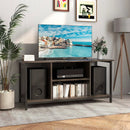 3-Tier TV Stand with Power Outlet USB and Adjustable Shelf-Gray by LJGDeals