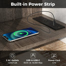 3-Tier TV Stand with Power Outlet USB and Adjustable Shelf-Gray by LJGDeals