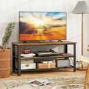 Industrial TV Stand up to 50 Inches with Power Outlets and USB Ports-Rustic Brown by LJGDeals