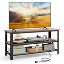 Industrial TV Stand up to 50 Inches with Power Outlets and USB Ports-Rustic Brown by LJGDeals