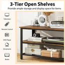 Industrial TV Stand up to 50 Inches with Power Outlets and USB Ports-Rustic Brown by LJGDeals