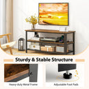 Industrial TV Stand up to 50 Inches with Power Outlets and USB Ports-Rustic Brown by LJGDeals