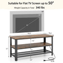 Industrial TV Stand up to 50 Inches with Power Outlets and USB Ports-Rustic Brown by LJGDeals