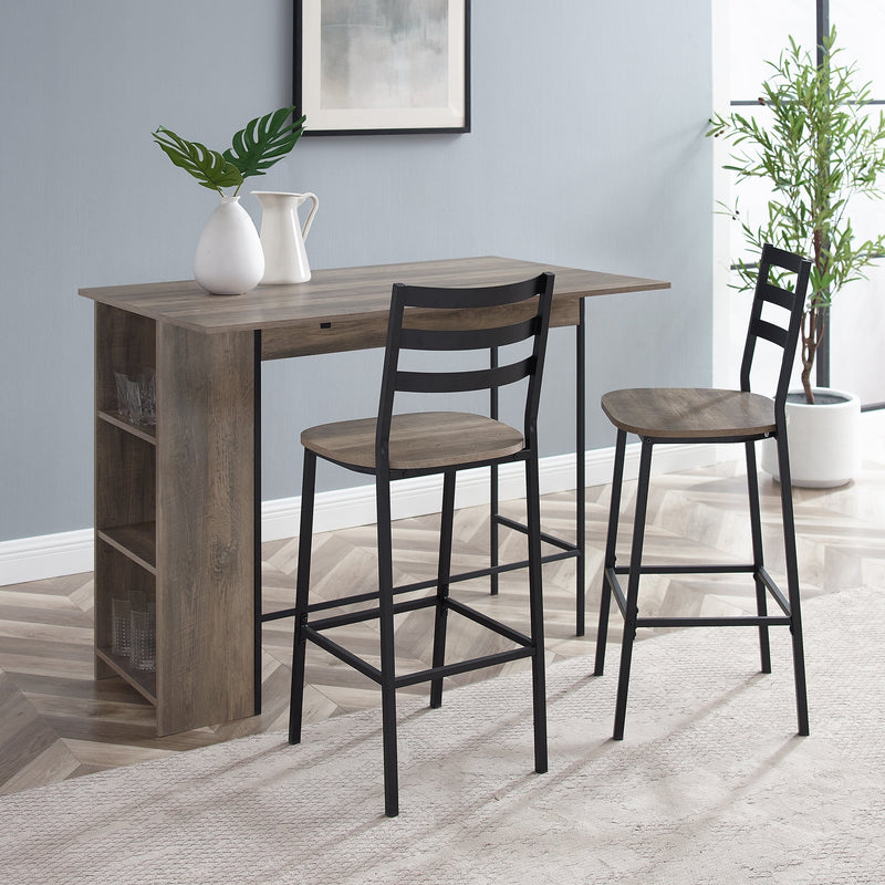 3-Piece Drop Leaf Counter Table Set